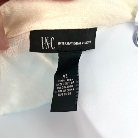 NWT INC INTERNATIONAL CONCEPTS MILITARY STYLE IVORY LINEN BLAZER JACKET - XL - Picture 9 of 9